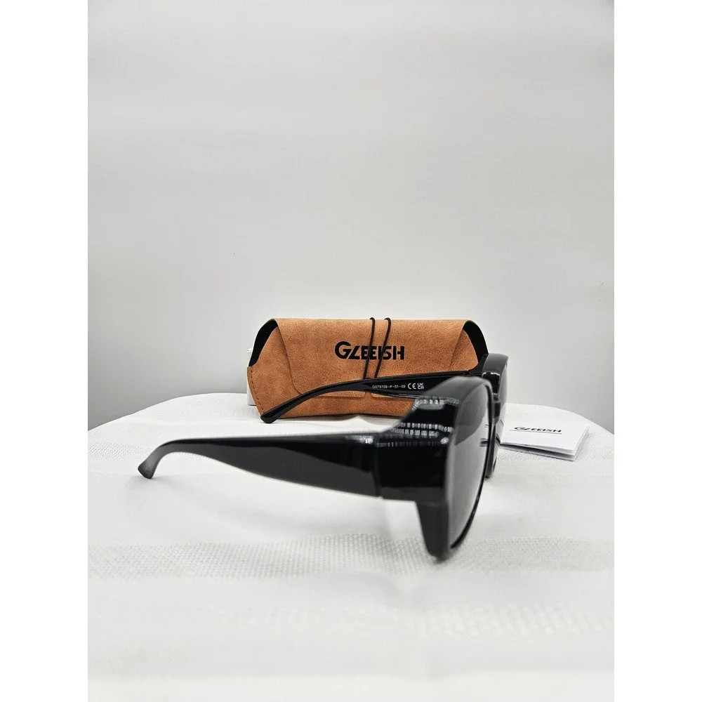 Gleeish Polarized Fit Over Sunglasses Black Oversized Square GST8709-P-01-09 NEW - Picture 4 of 8